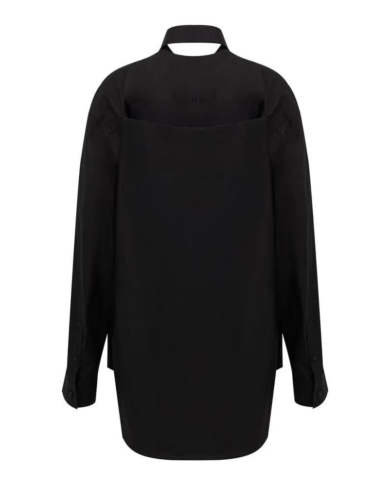 Balenciaga Women's Black Cotton Long Dress Black