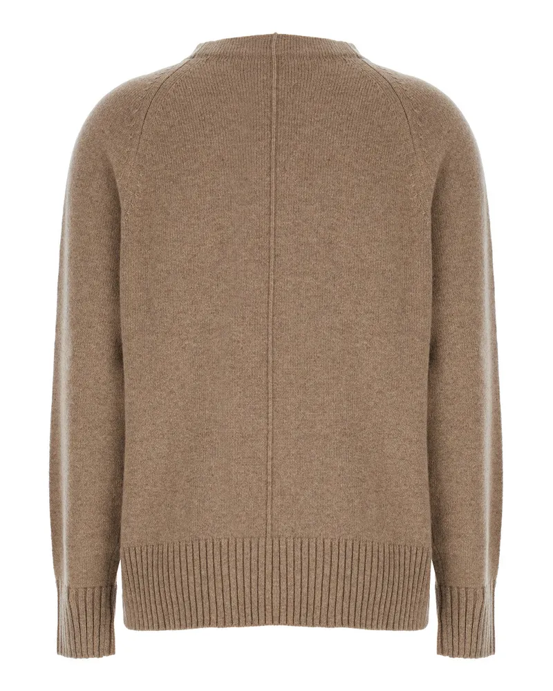 Max Mara Women's Beige Crewneck Cashmere Sweater With Detail Tops Top Beige