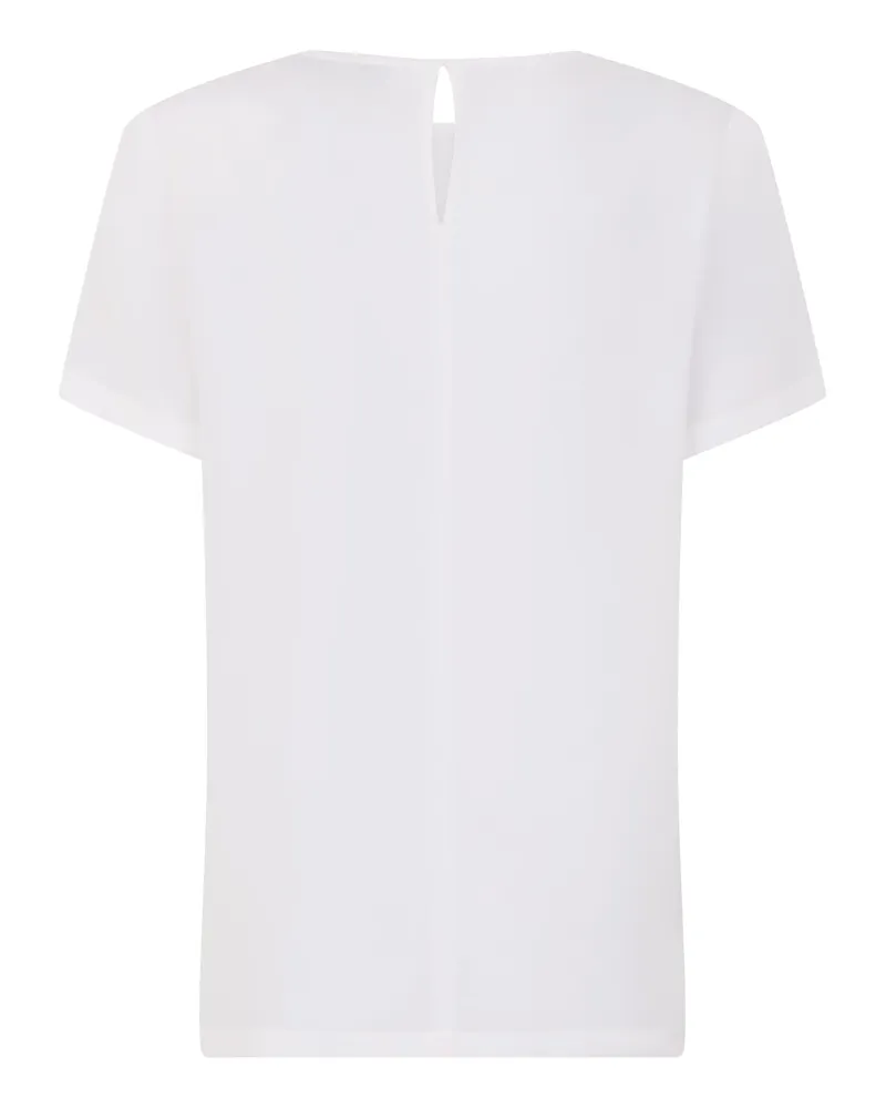 Max Mara Women's Short-Sleeve Silk Shirt White T-Shirts & Jerseys White