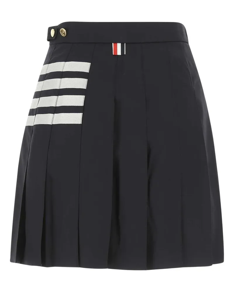 Thom Browne Women's Navy Blue Wool Mini Skirt Self Lining Cupro Gonne Navy