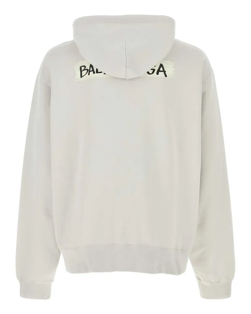 Balenciaga Men's Chalk Cotton Sweatshirt Dirty White T Felpe Sweater White