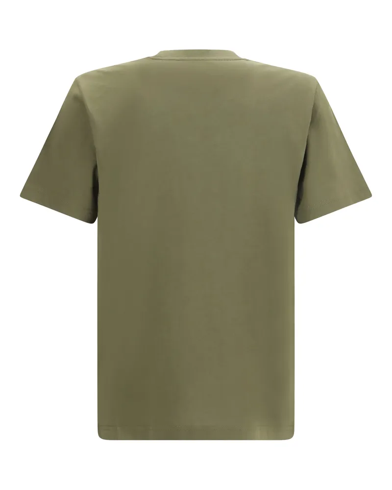Moncler Men's Cotton Jersey T-Shirt With Chest Logo Dark Green T-Shirts And Polos Green