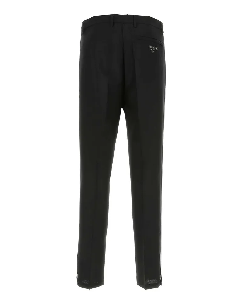 Prada Men's Black Mohair Blend Pant Wmwo Pantaloni Black