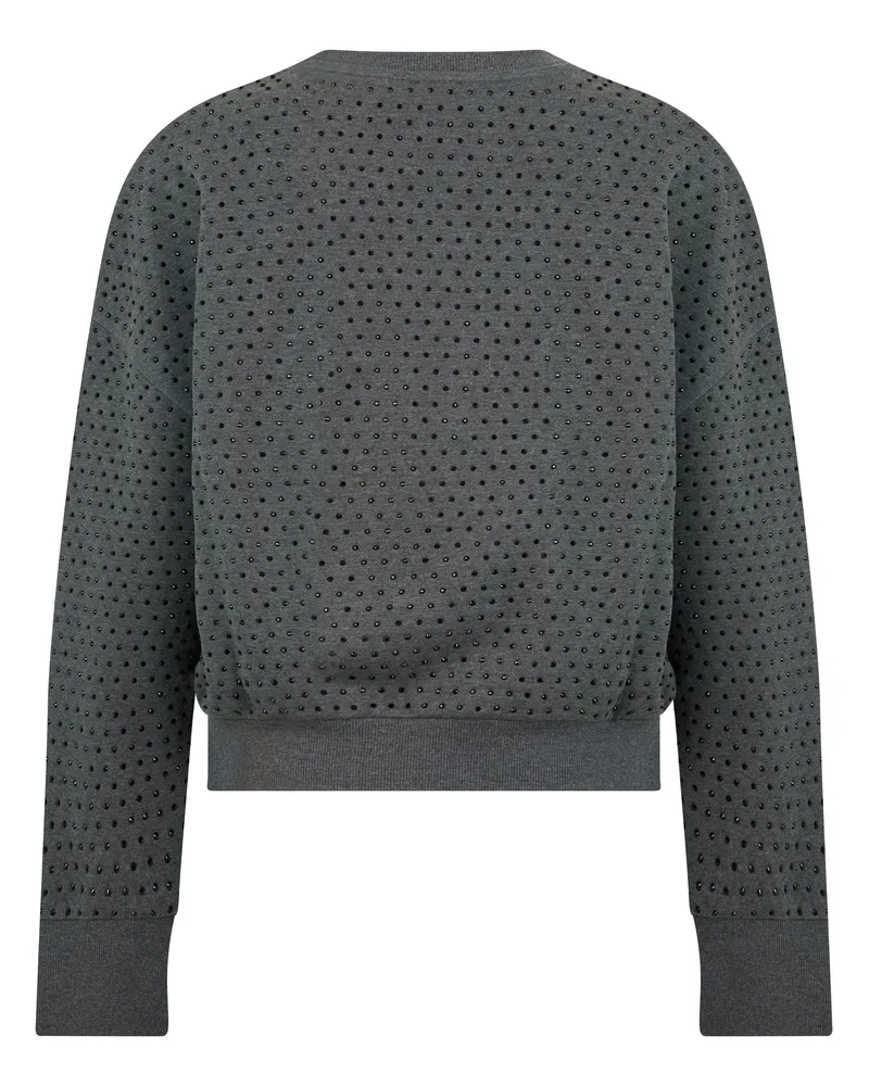 Pinko Women Sweatshirt With Appliqués Crow Grey Cotton Sweatshirts Sweater Gray