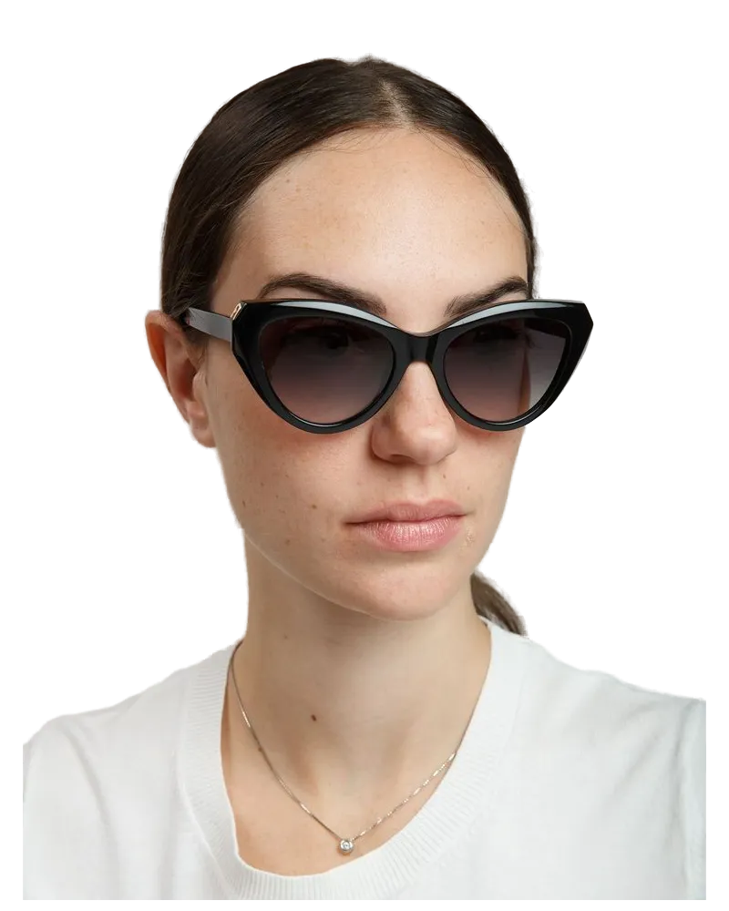 Furla Women's Sunglasses Glossy Black Acetate Eyewear Black