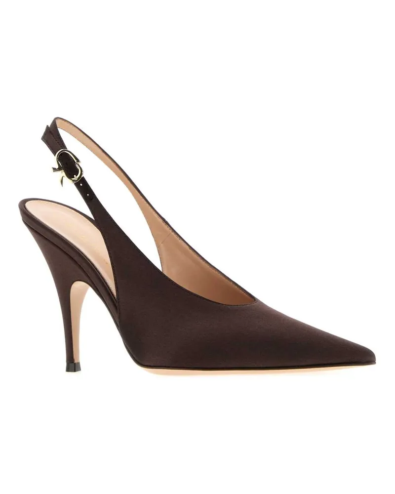 Gianvito Rossi Moka Slingback Heel — Brown Brown