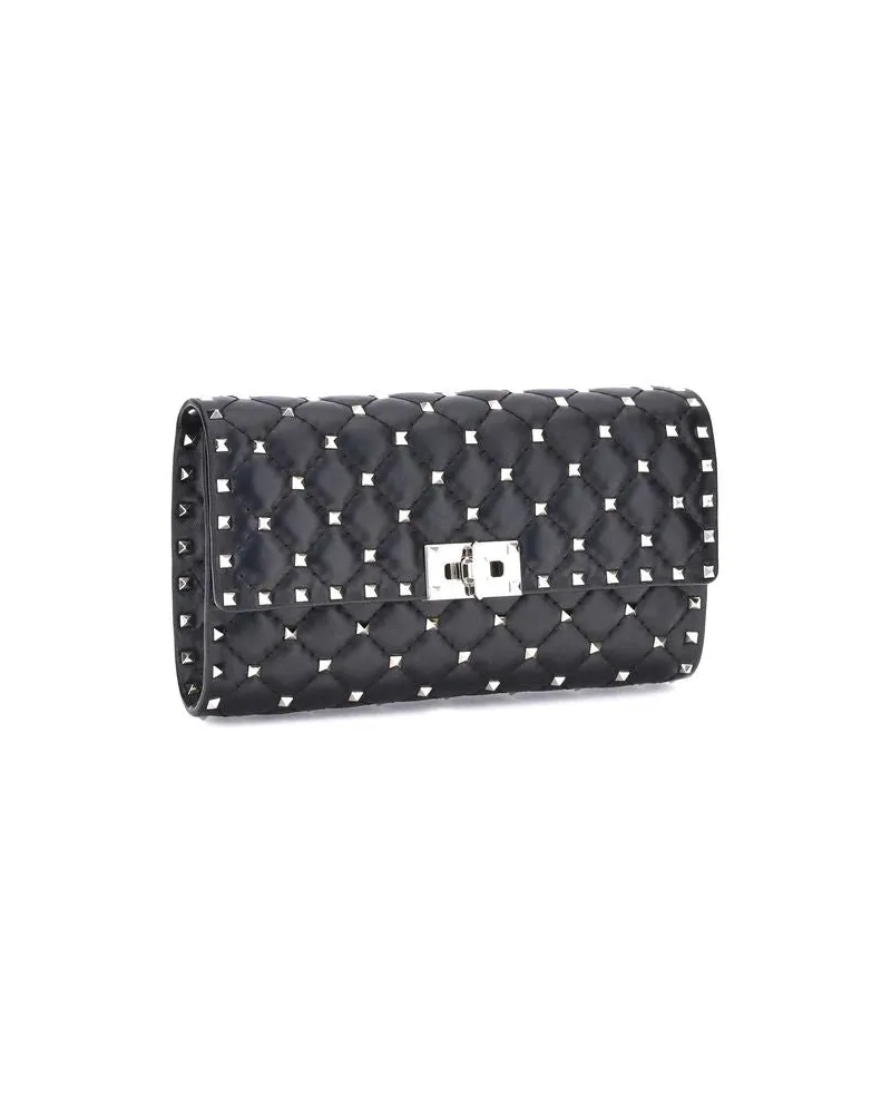 Valentino Garavani Rockstud Spike Shoulder Bag — Black Black