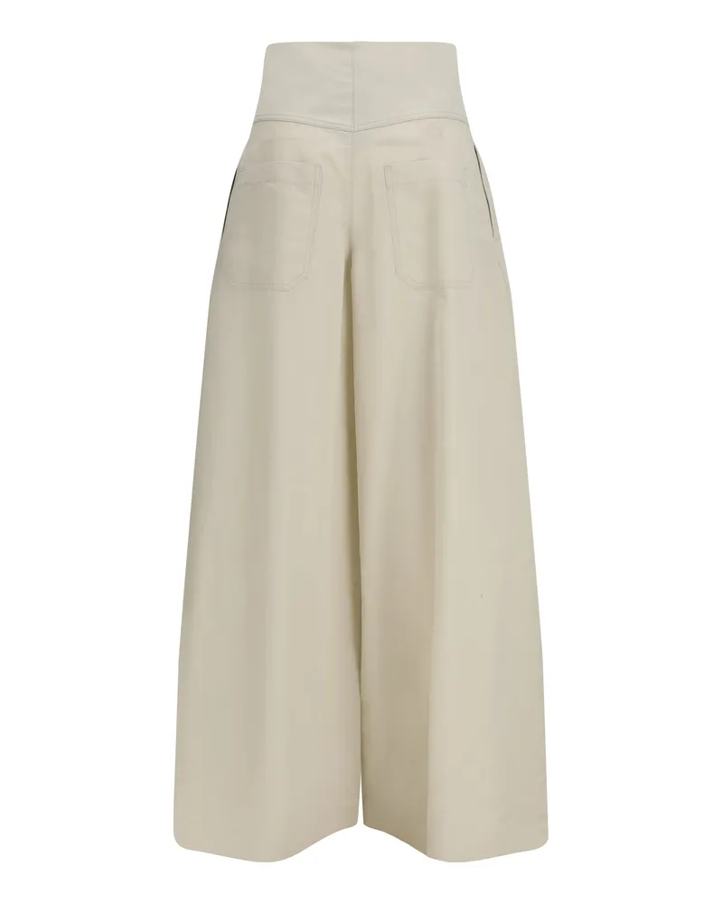 Brunello Cucinelli Women's Palazzo Pants Butter Cotton; Copper Trousers Beige