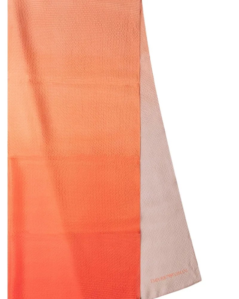 Emporio Armani Gradient Knit Scarf — Orange Orange