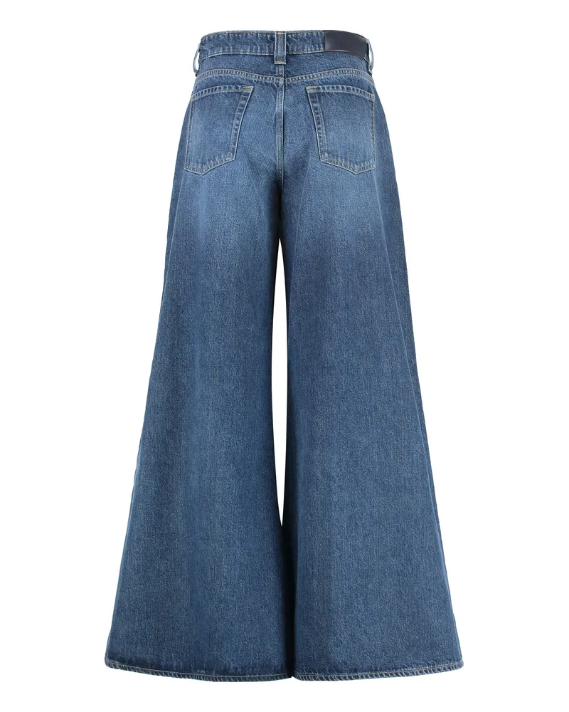 7 for all mankind Women's Wide-Leg Jeans Willow Denim Grey Cotton Gray