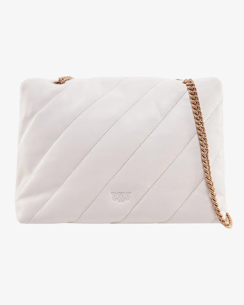 Pinko Women's Shoulder Bag Matelassé Leather White White