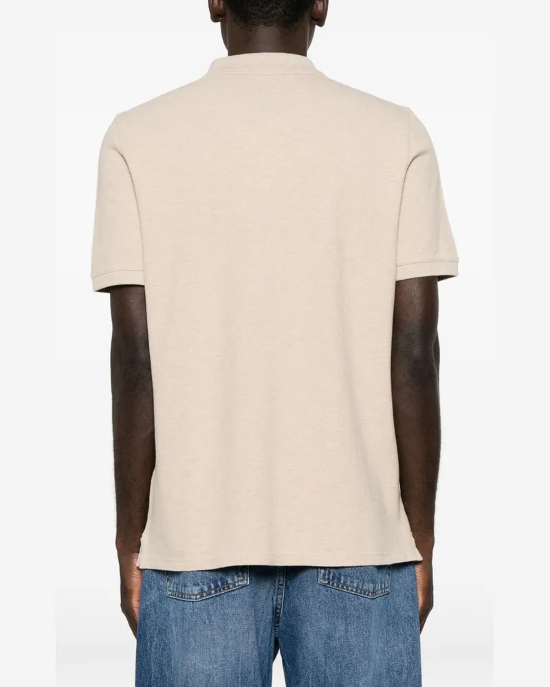 Kitsuné Fox Head Embroidered Polo — Beige Beige