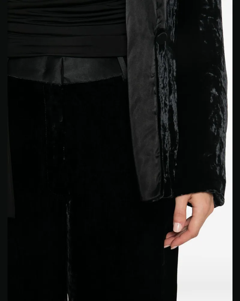forte_forte Crushed Velvet Trousers — Black Black