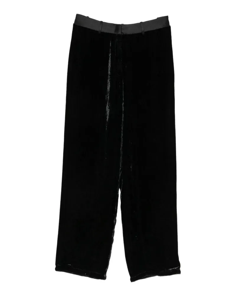 forte_forte Crushed Velvet Trousers — Black Black