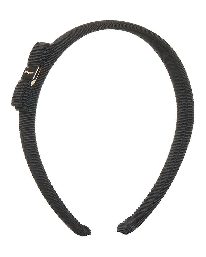 Ferragamo Women's Headband Vara Grosgrain Black Hair Accessories Black