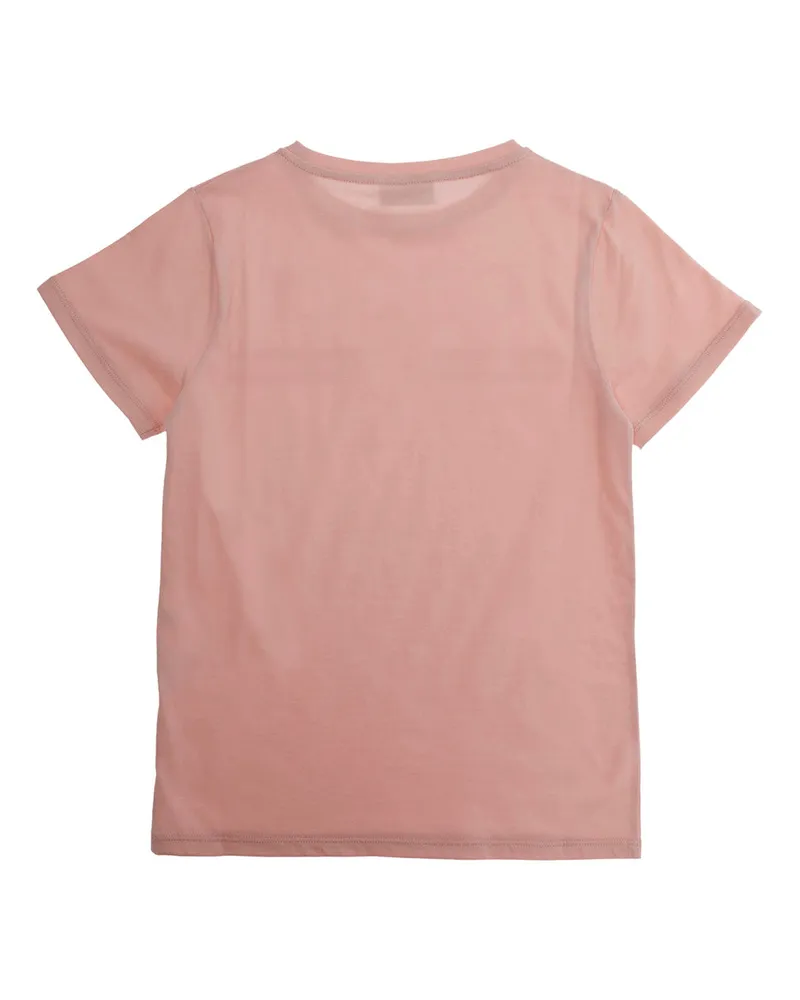 Gucci Logo-Embroidered Cotton T-Shirt — Pink Pink