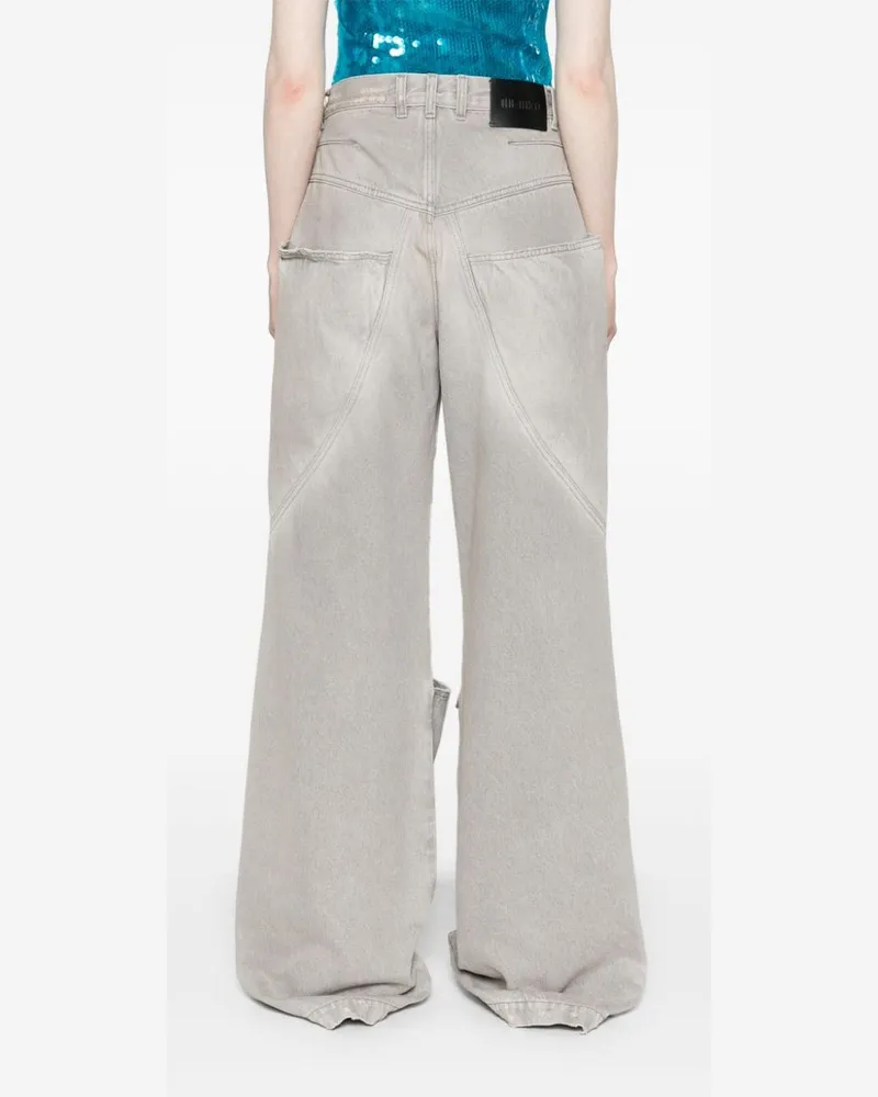 ATTICO Wide-Leg Cotton Denim Jeans — Grey Grey