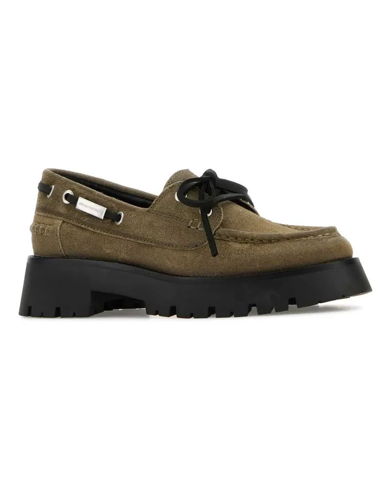 Alexander Wang Women's Khaki Suede Carson Loafers Natural Mocassini Beige