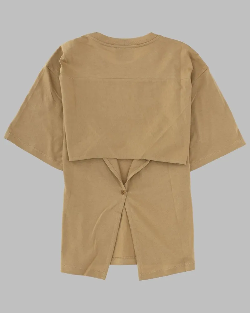 NUDE Cotton T-Shirt — Brown Brown