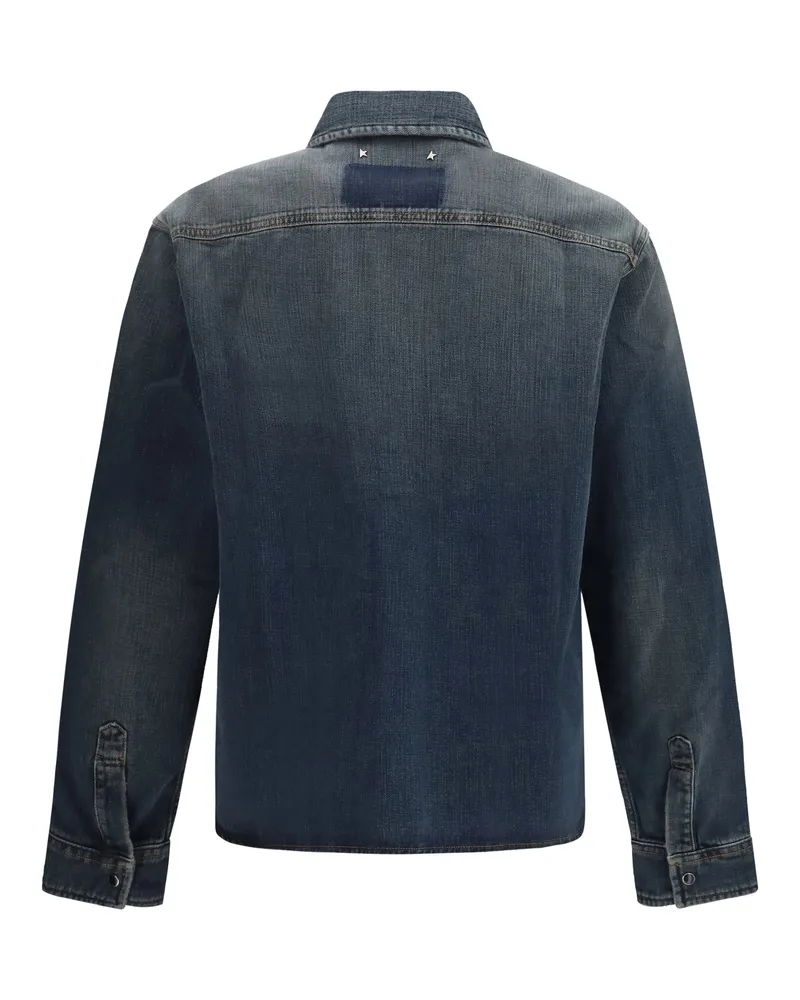 Golden Goose Men's Journey Denim Shirt Blue Cotton 
