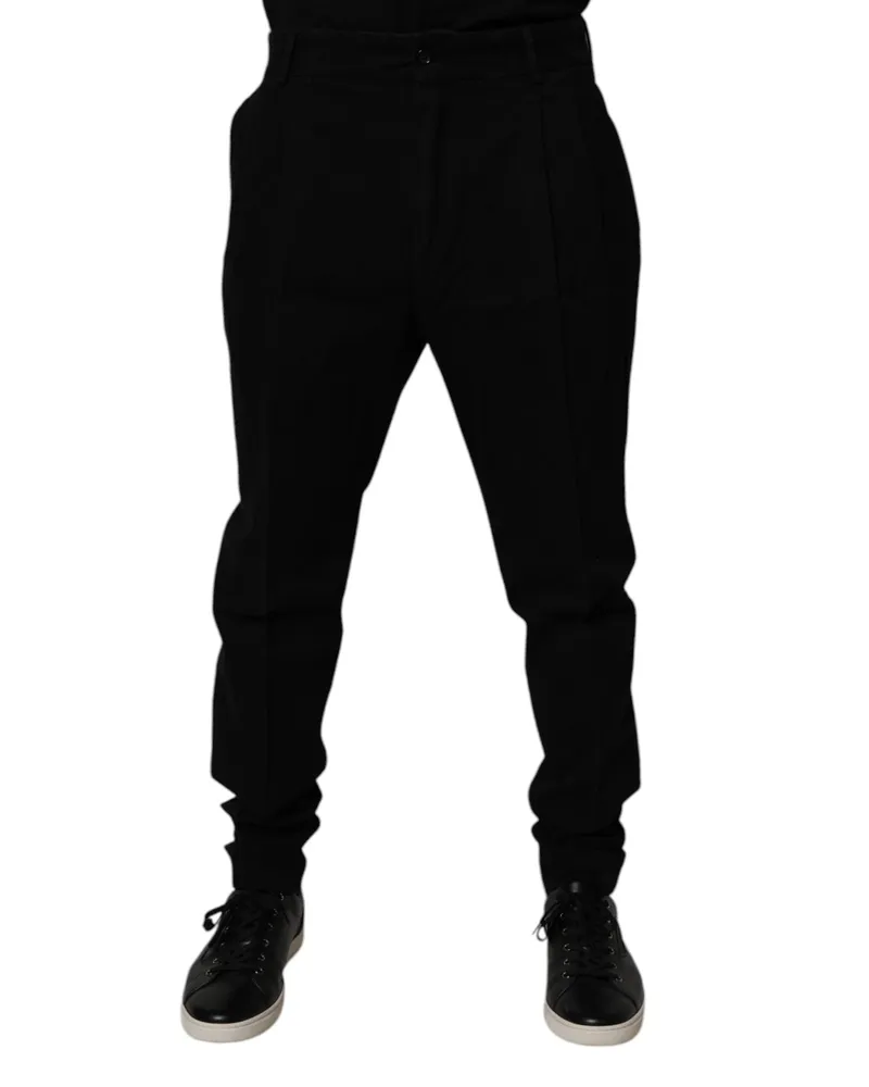 Dolce & Gabbana Cotton Stretch Skinny Trousers — Black Black
