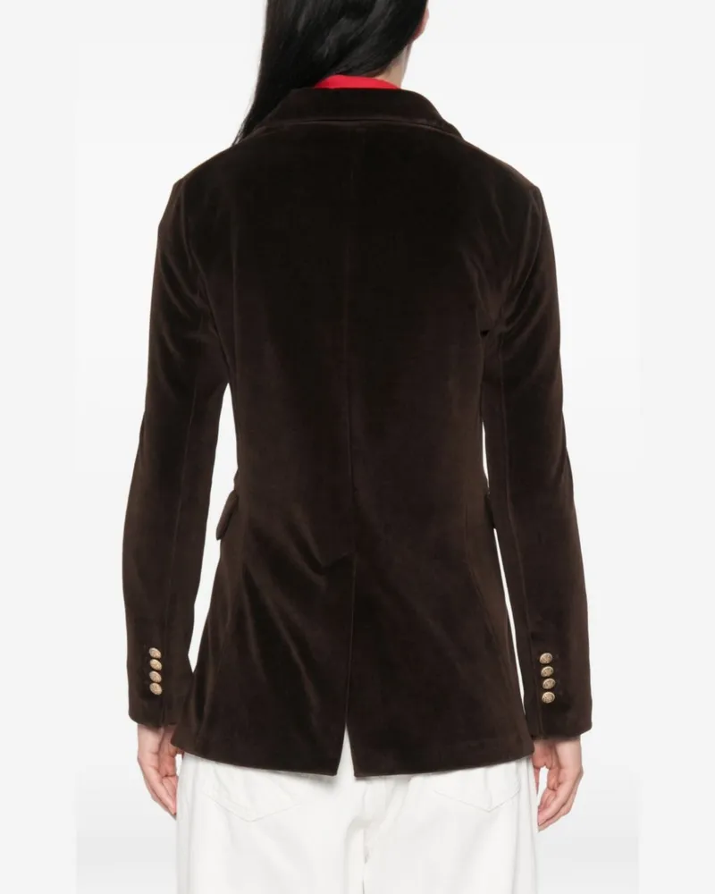 CIRCOLO 1901 Velvet Double-Breasted Blazer — Brown Brown