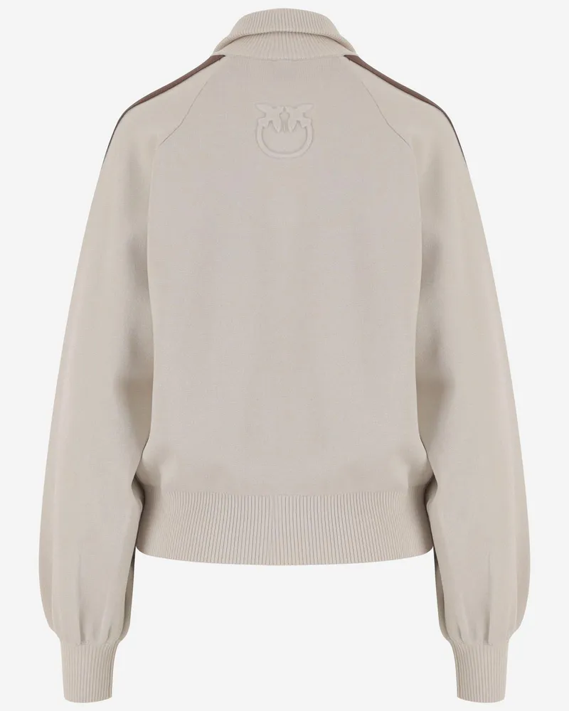 Pinko Women's Zip-Up Viscose-Blend Sweater Beige Beige