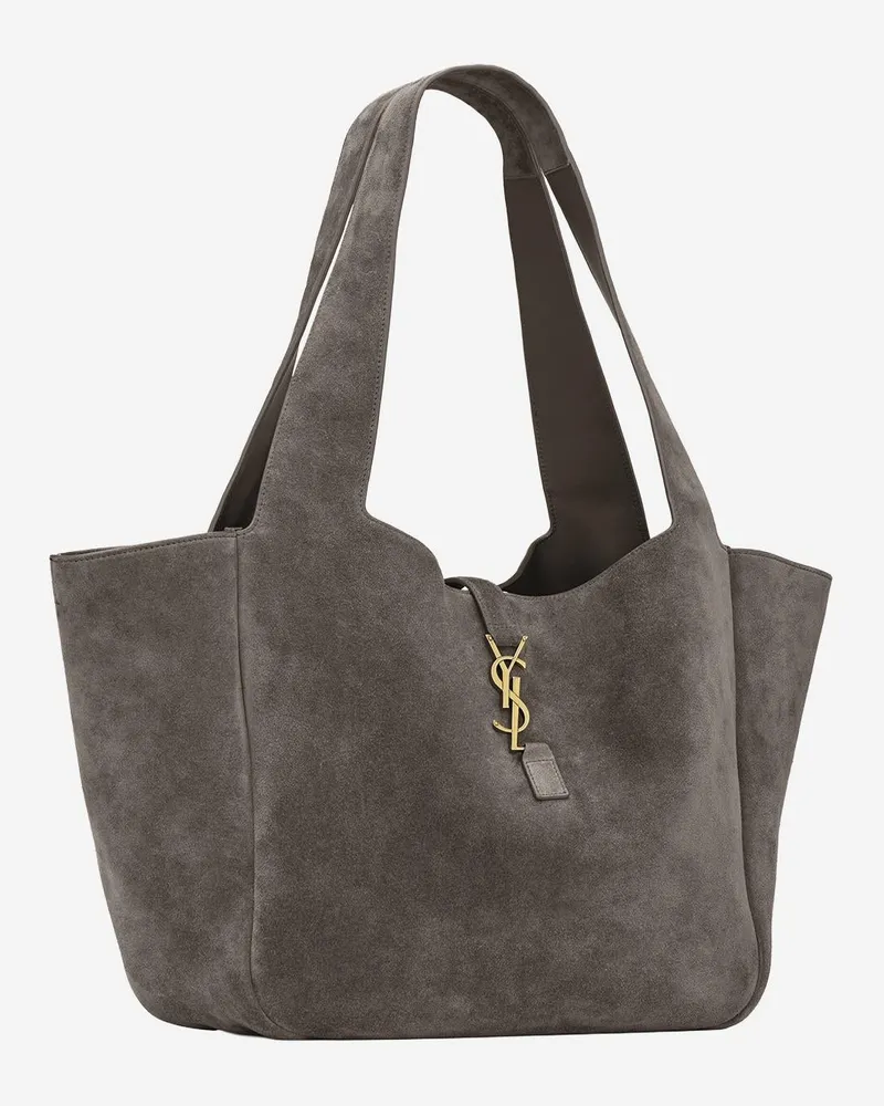 Saint Laurent Women's Le 5 À 7 Bea Suede Bag Gray Shoulder Gray