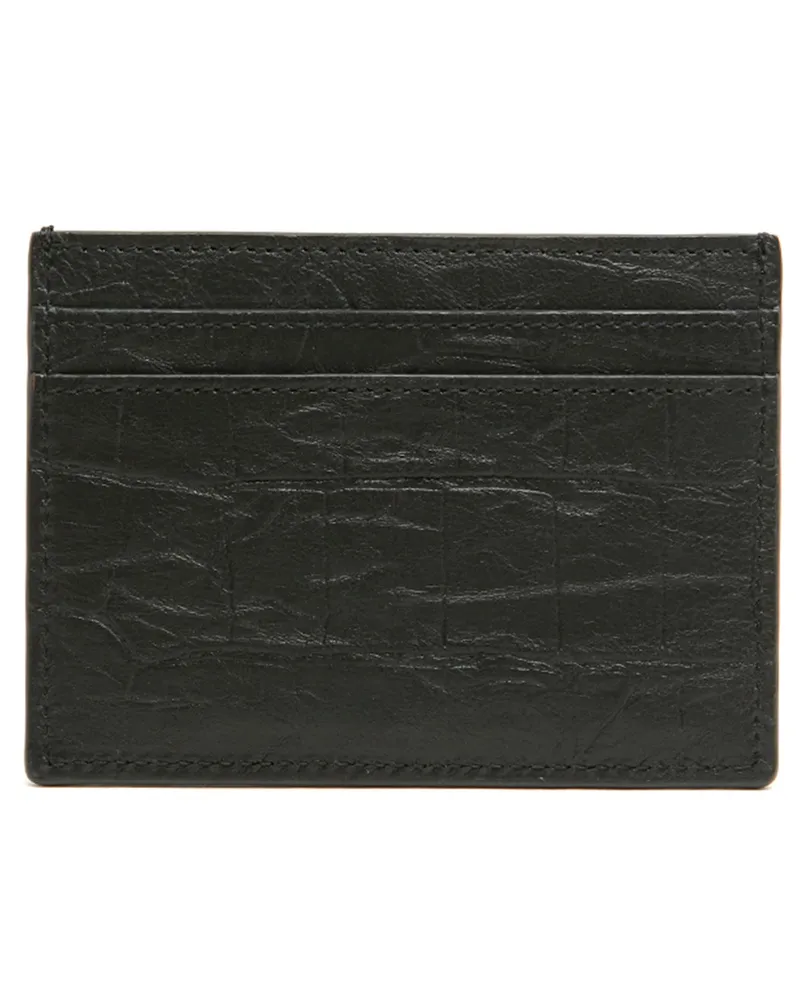 Saint Laurent Men's Black Lambskin Cardholder Accessory Black