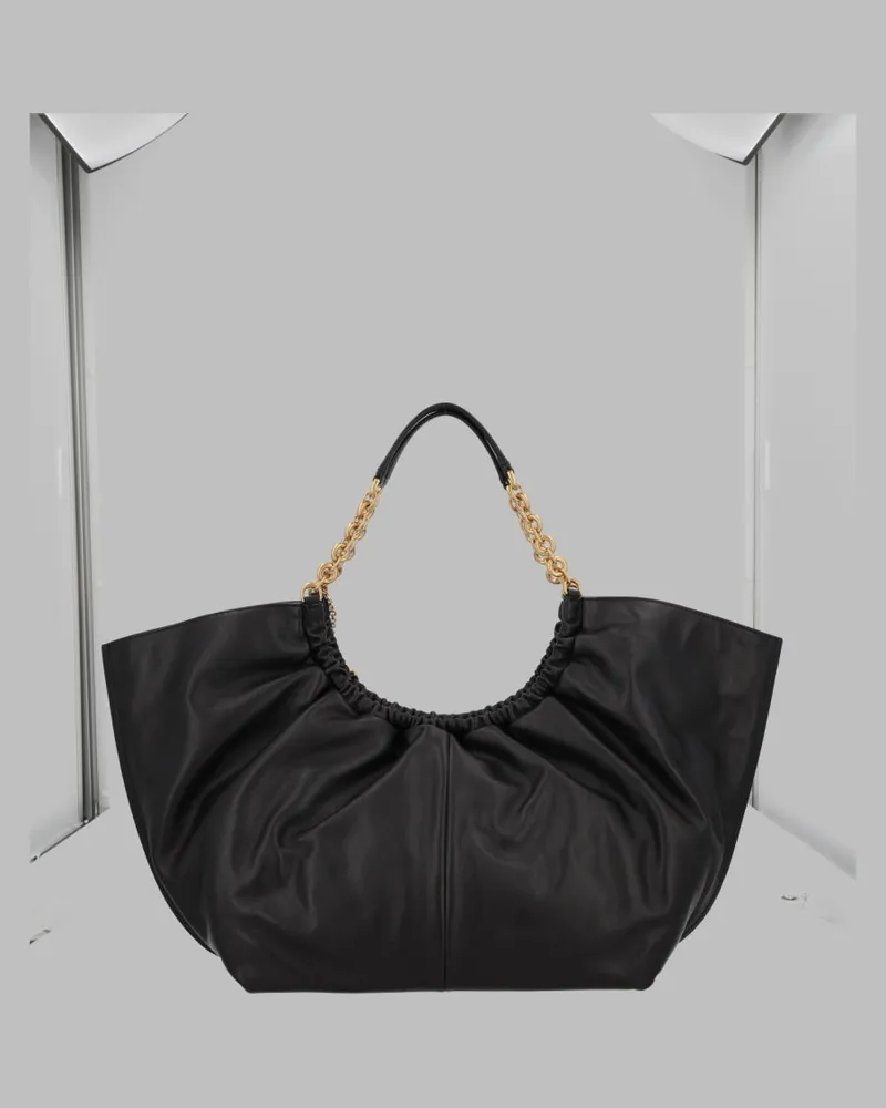 Michael Kors Women's Tote Bag Indie Black Leather Shoulder Black