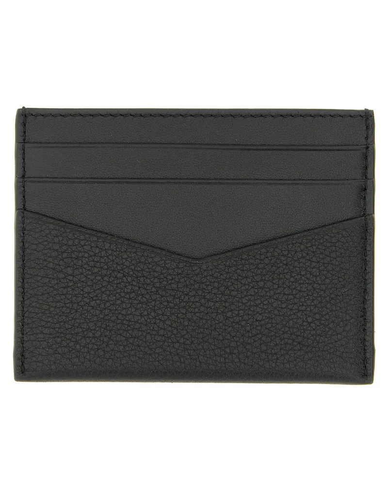 Givenchy Hammered Leather Card Case — Black Black