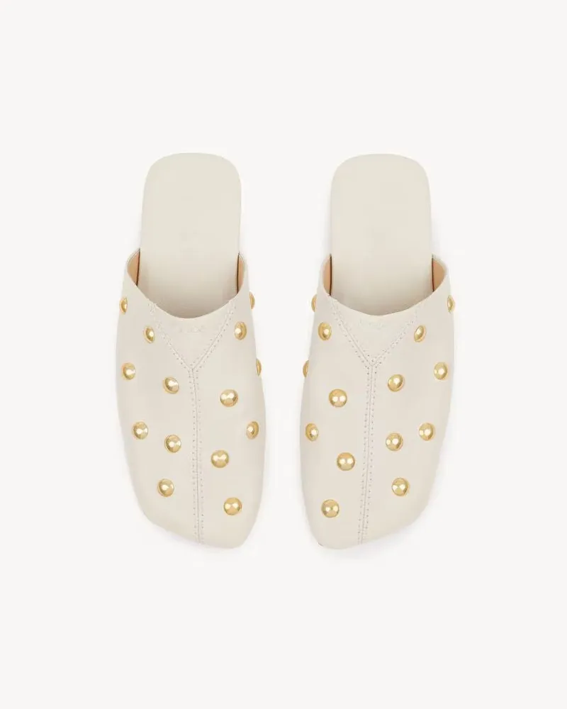 Chloé Studded Slipper — Ecru Ecru