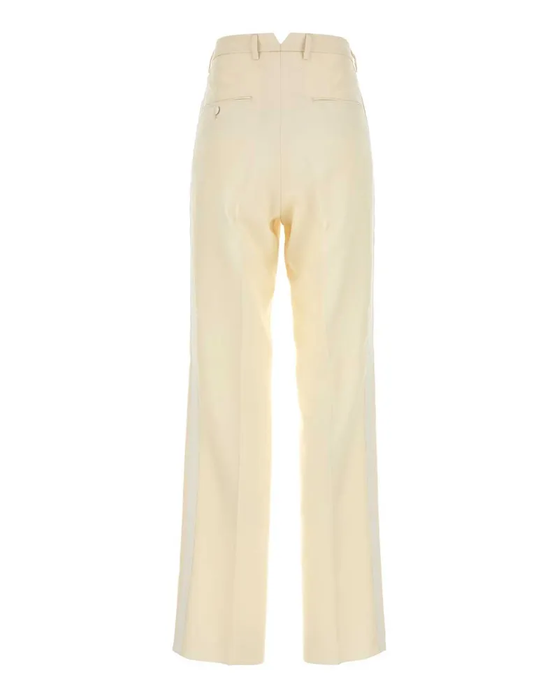 Maison Margiela Women's Cream Mohair Blend Pant Offwhite Exterior: Silk Pantaloni Beige