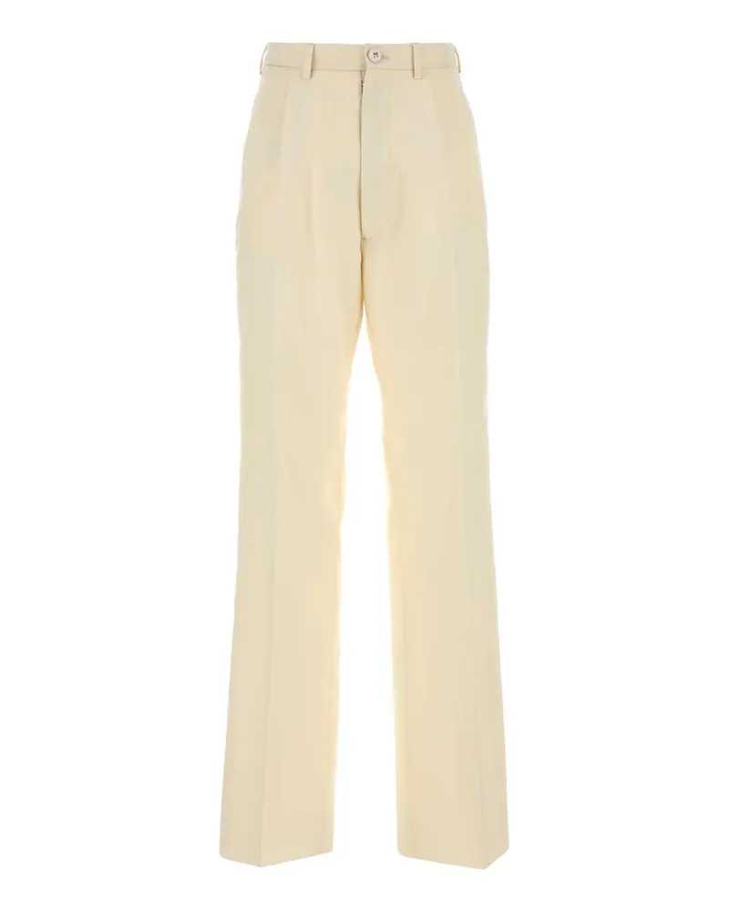 Maison Margiela Mohair Blend Trousers — Beige Beige