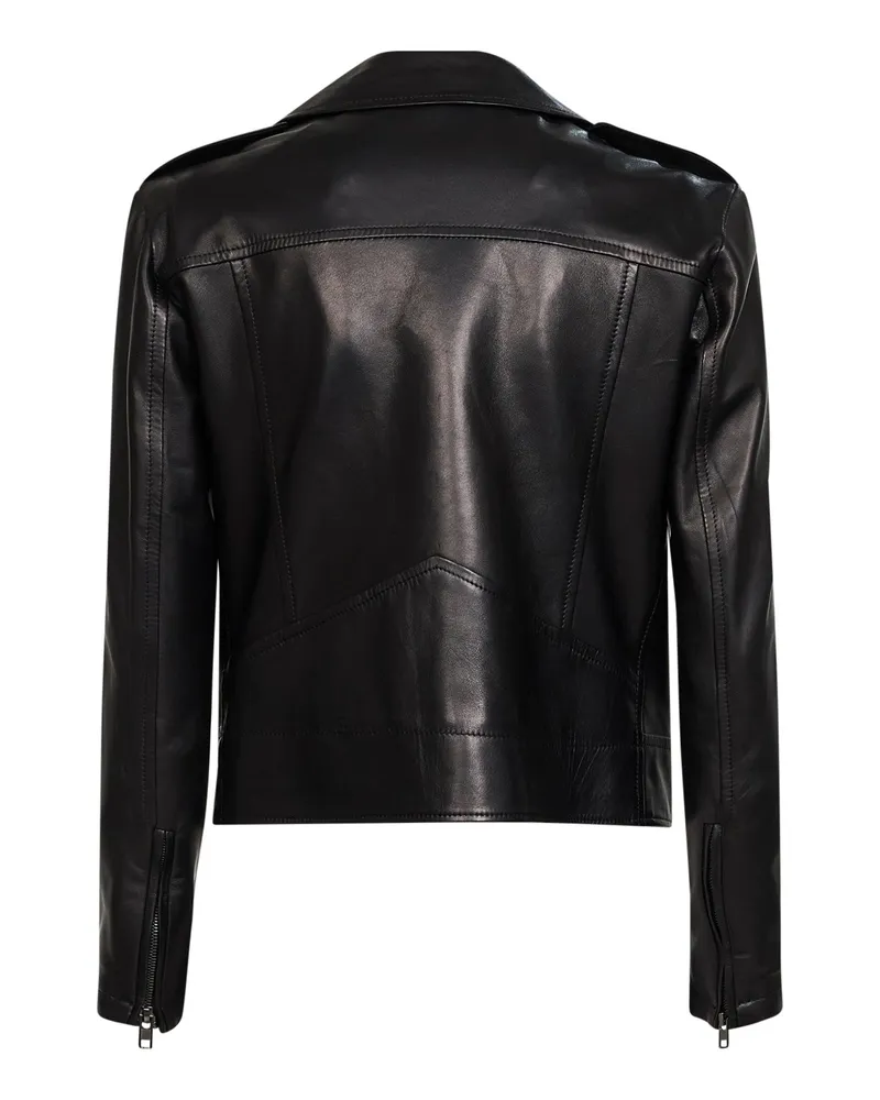 Salvatore Santoro Women's Biker Jacket Black Nappa Leather Ovine Bomber Black