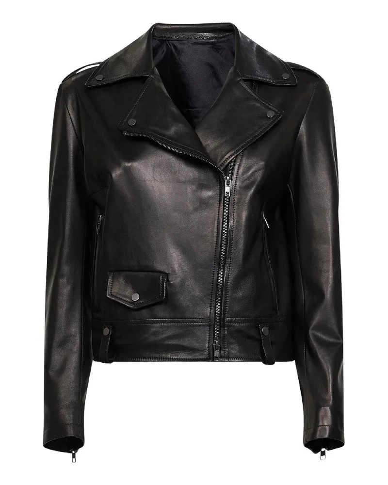 Salvatore Santoro Leather Biker Jacket — Black Black