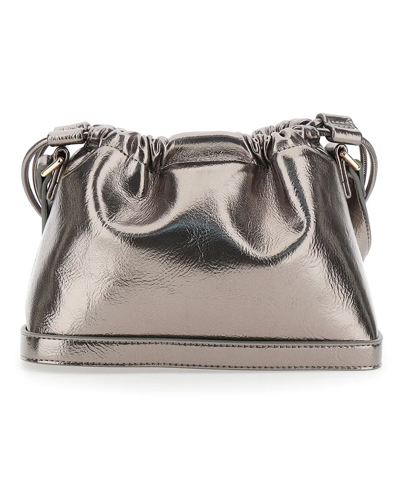 A.P.C. Metallic Drawstring Shoulder Bag — Silver Silver