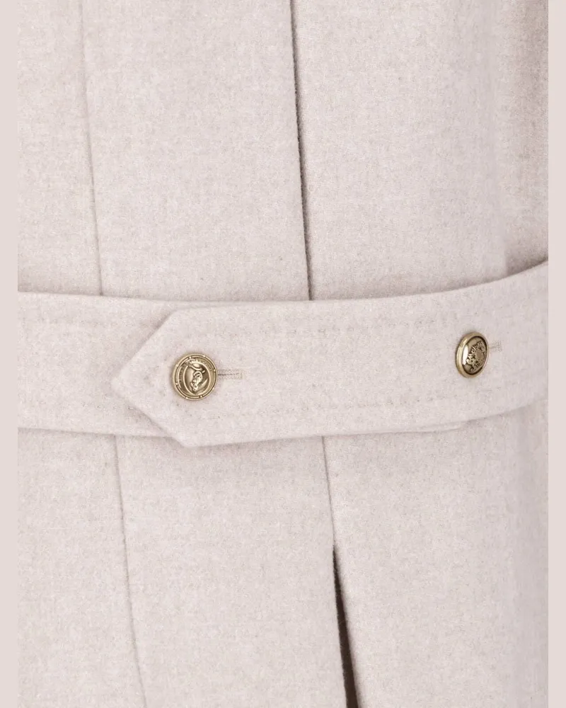 Ermanno Scervino Double-Breasted Wool-Blend Coat — Beige Beige