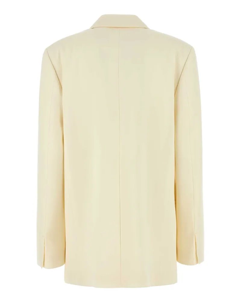 Jil Sander Women's Double-Breasted Wool Blazer Beige Blazers Beige