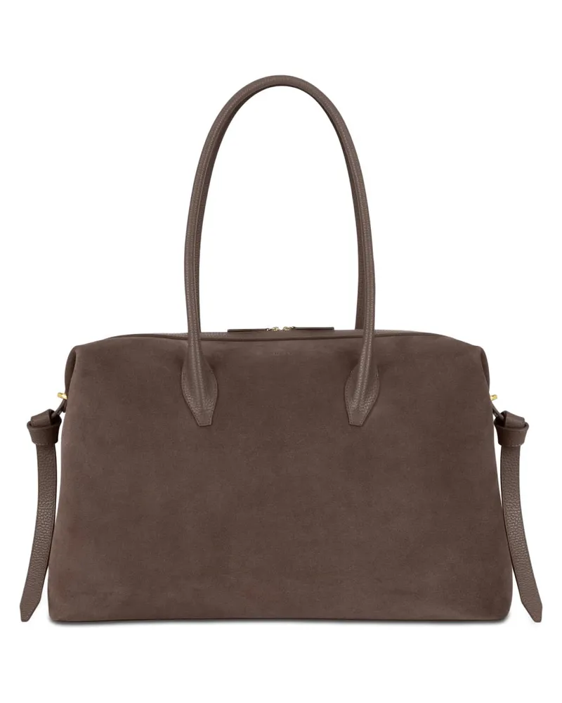 YUZEFI Women's Brioche Large Leather Bag Brown Outer: Bovine Shoulder Brown