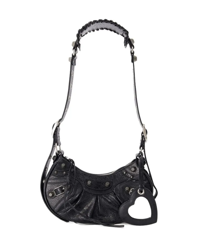Balenciaga Women's Cagole Shoulder Bag Black Lambskin Black