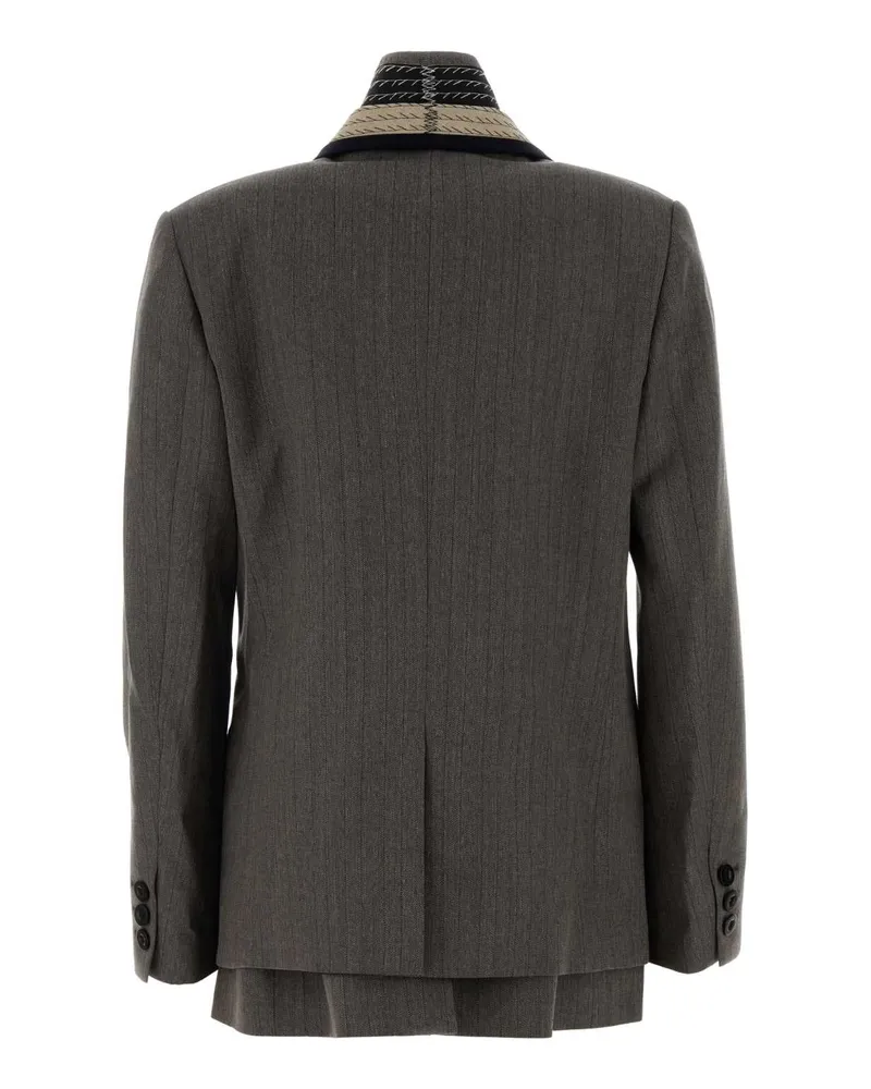 Sacai Women's Embroidered Wool Blazer Brown Exterior: Lining: Cupro Giacche E Gilet Jacket Brown