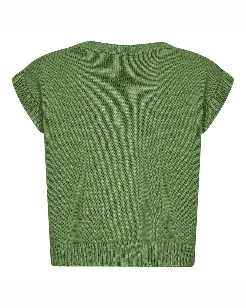 Max Mara Women Knit Vest Wkdalamaro Multicolour Cotton Tops Top Green