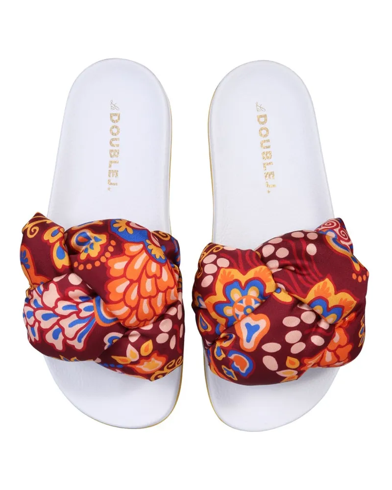 La DoubleJ Braided Slide Sandals — White White