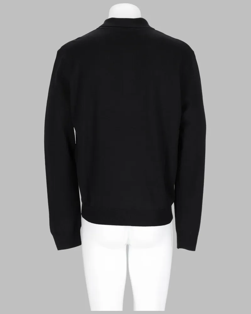 A.P.C. Men's Knit Polo Shirt Riou Black Virgin Wool T-shirts And Polos Black