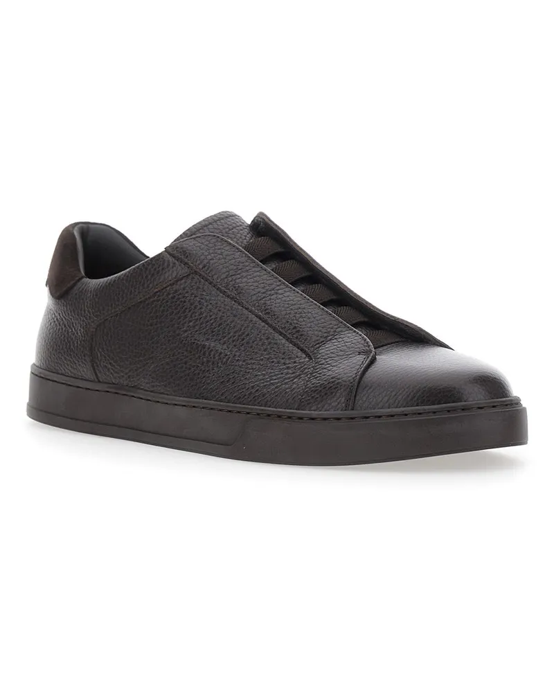 Doucal´s Men's Sneakers Spencer Brown Calf Leather Trainers Brown