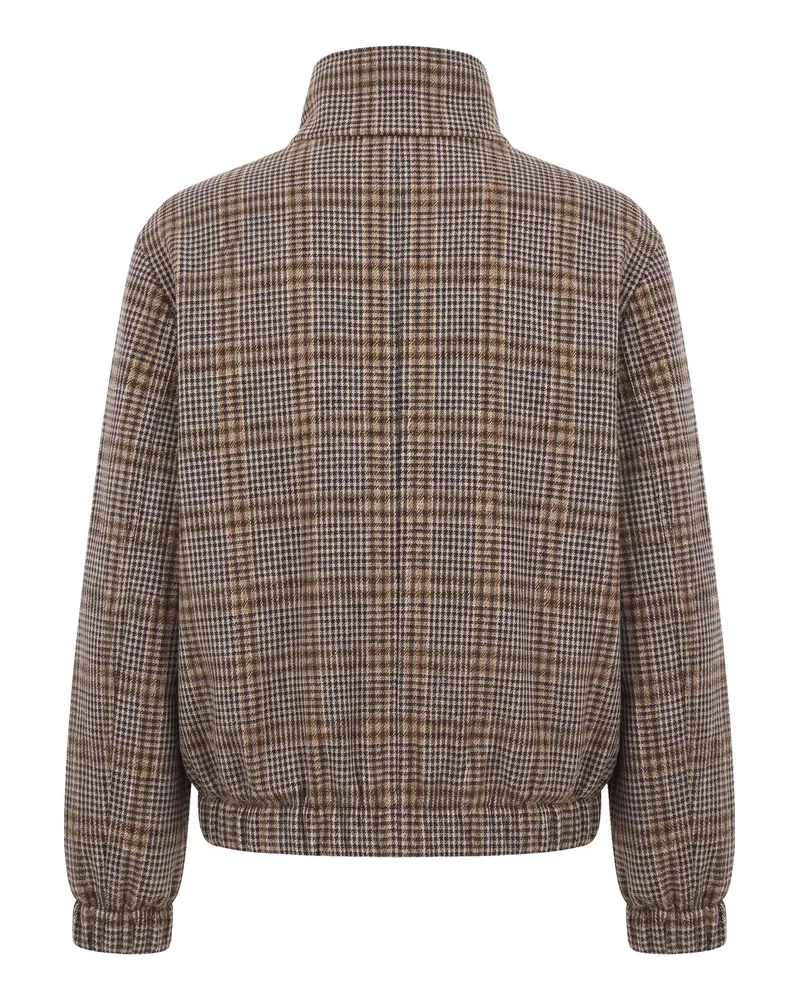 Fabiana Filippi Checked Jersey Wool Bomber Jacket — Brown Brown