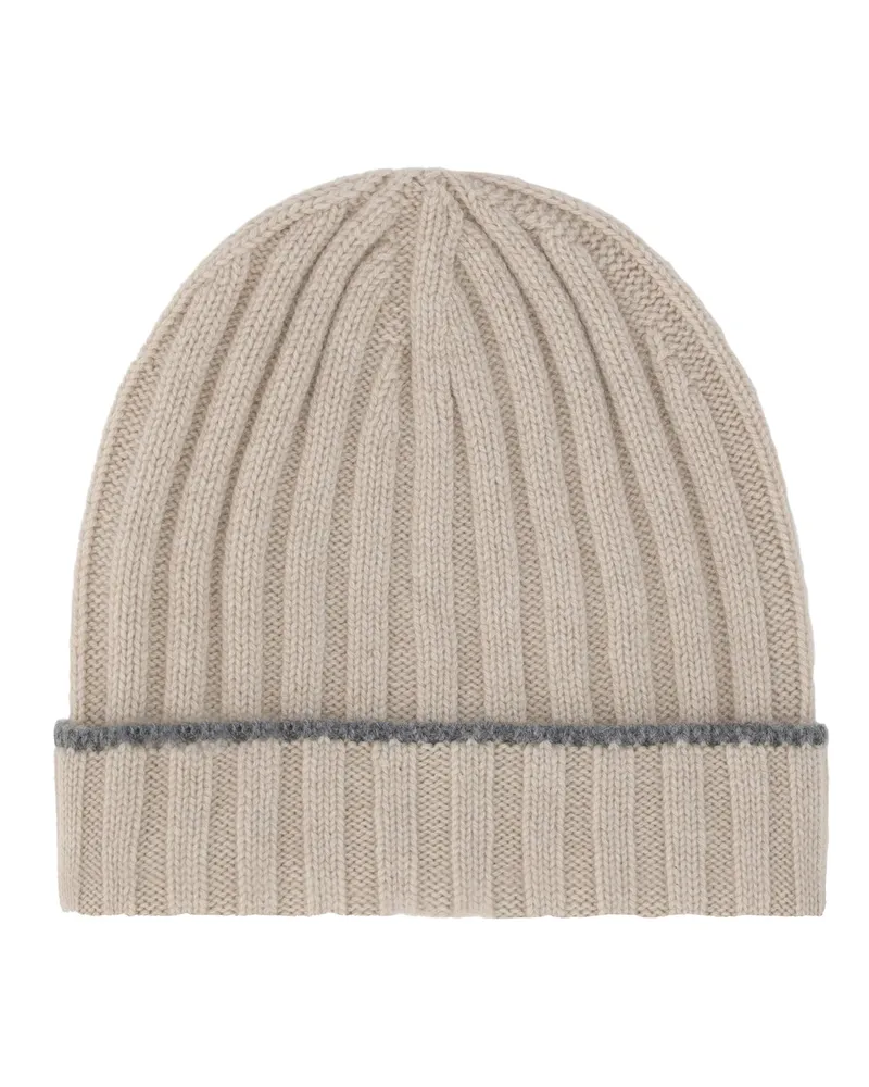 Brunello Cucinelli Men's Beanie Hat Cashmere Beige Beige