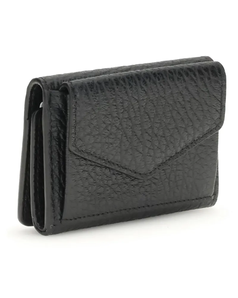 Maison Margiela Women's Wallet With White Stitch Black Calf Leather Bos Taurus Black