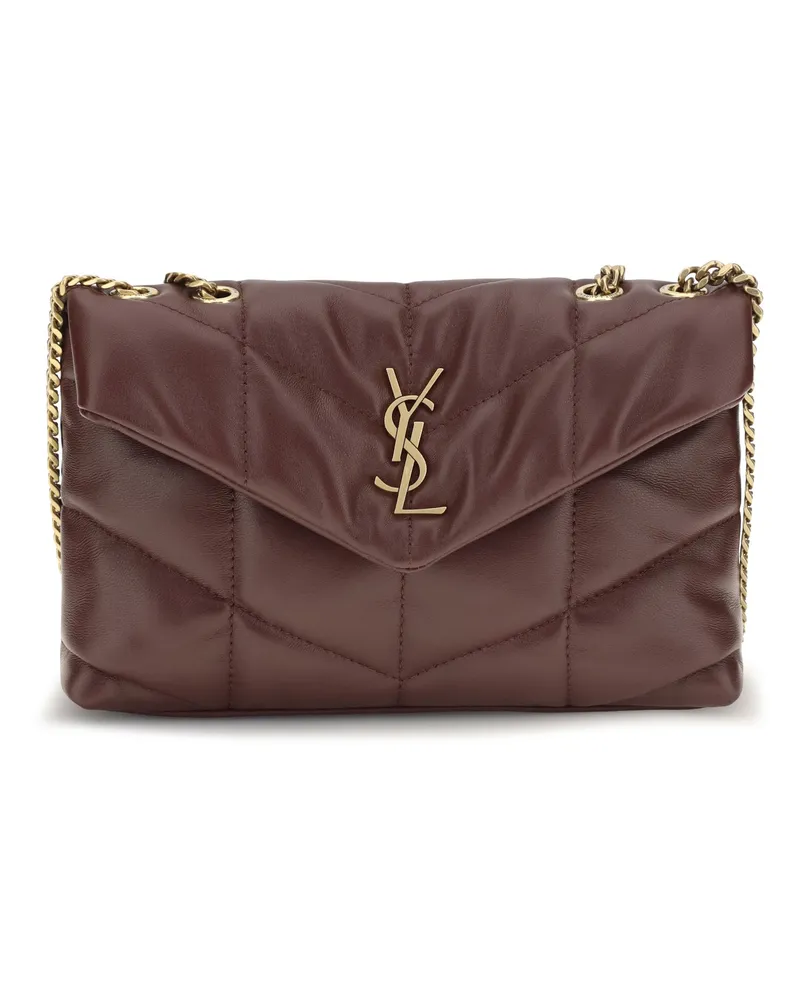 Saint Laurent Puffer Toy Shoulder Bag — Brown Brown